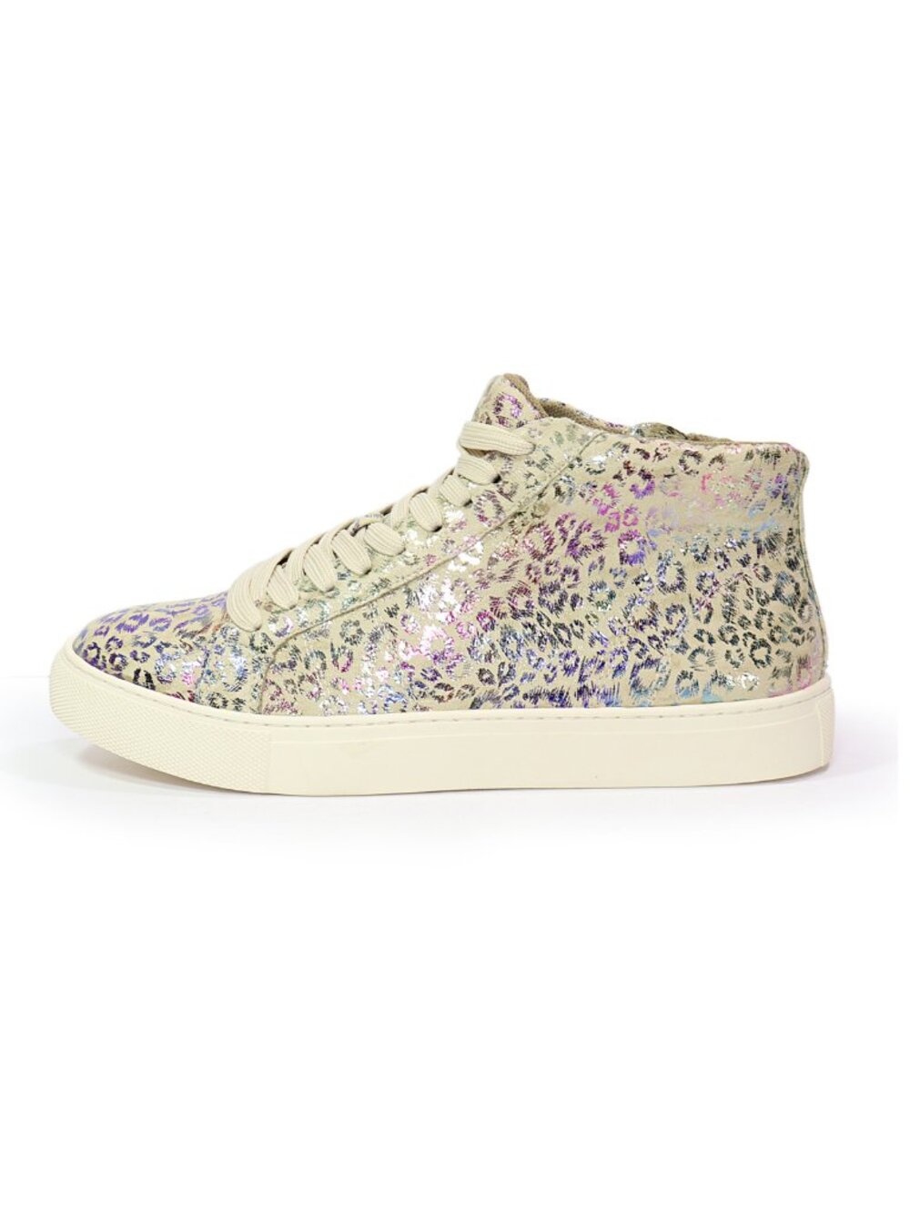 Corkys Cream Metallic Leopard-Print High-Top Sneakers - Picture 3 of 8